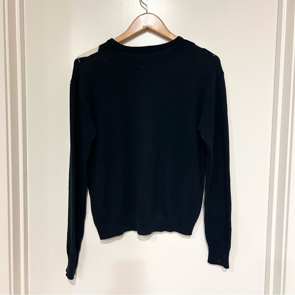 Brandy Melville Argyle Crewneck Sweater navy one size 100-% cotton - Picture 4 of 9